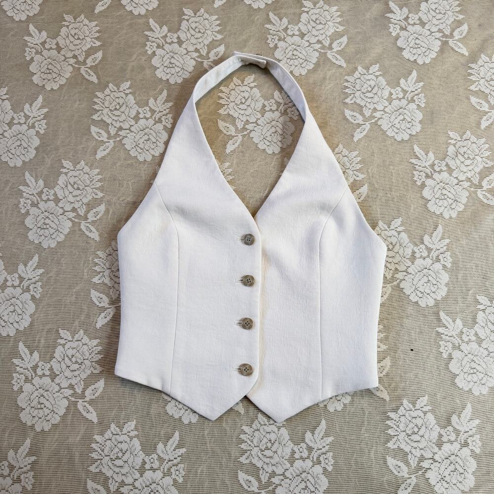 Aritzia Wilfred White Halter Vest Top Size 2